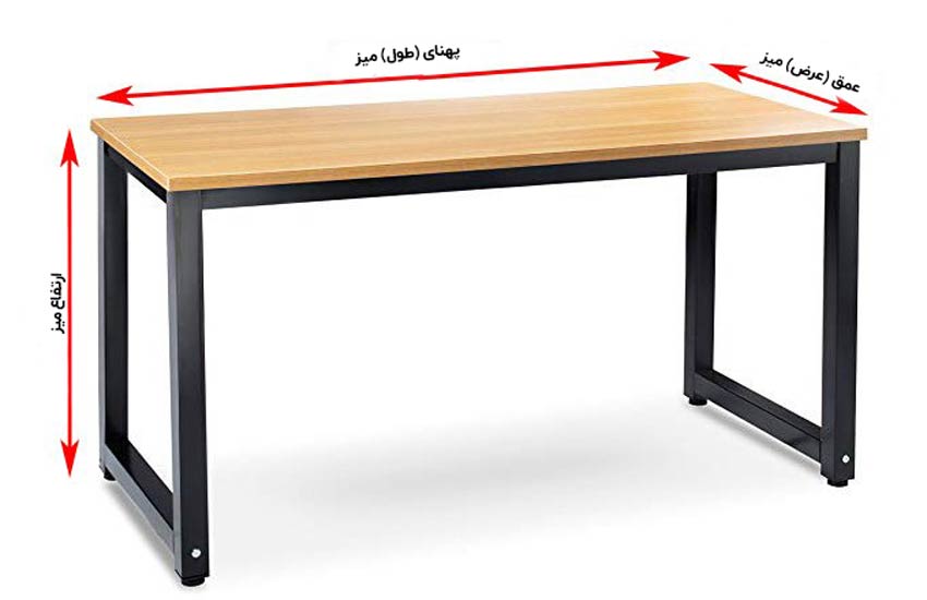 خرید میز و صندلی کامپیوتر، اندازه میز