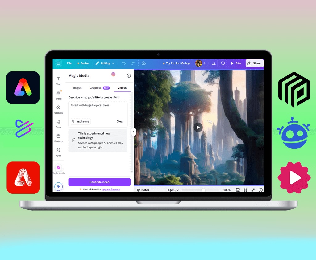 ابزارهای هوش مصنوعی ساخت ویدئو با لپتاپ