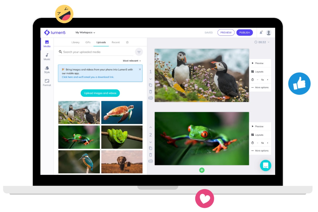 هوش مصنوعی ساخت ویدئو Lumen5