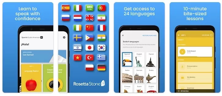 هوش مصنوعی یادگیری زبان Rosetta Stone