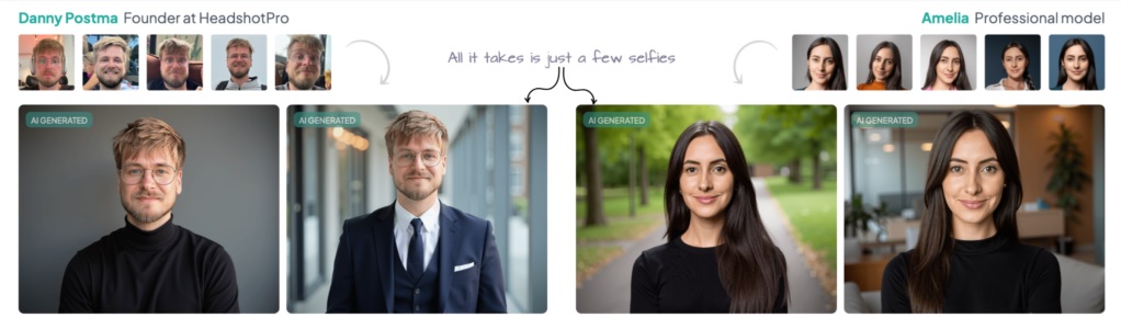 هوش مصنوعی عکس پروفایل HeadshotPro