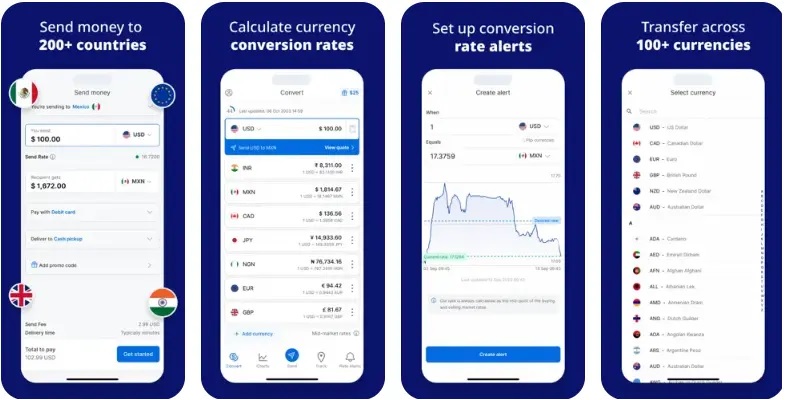 صفحه اپلیکیشن XE Currency ترکیه