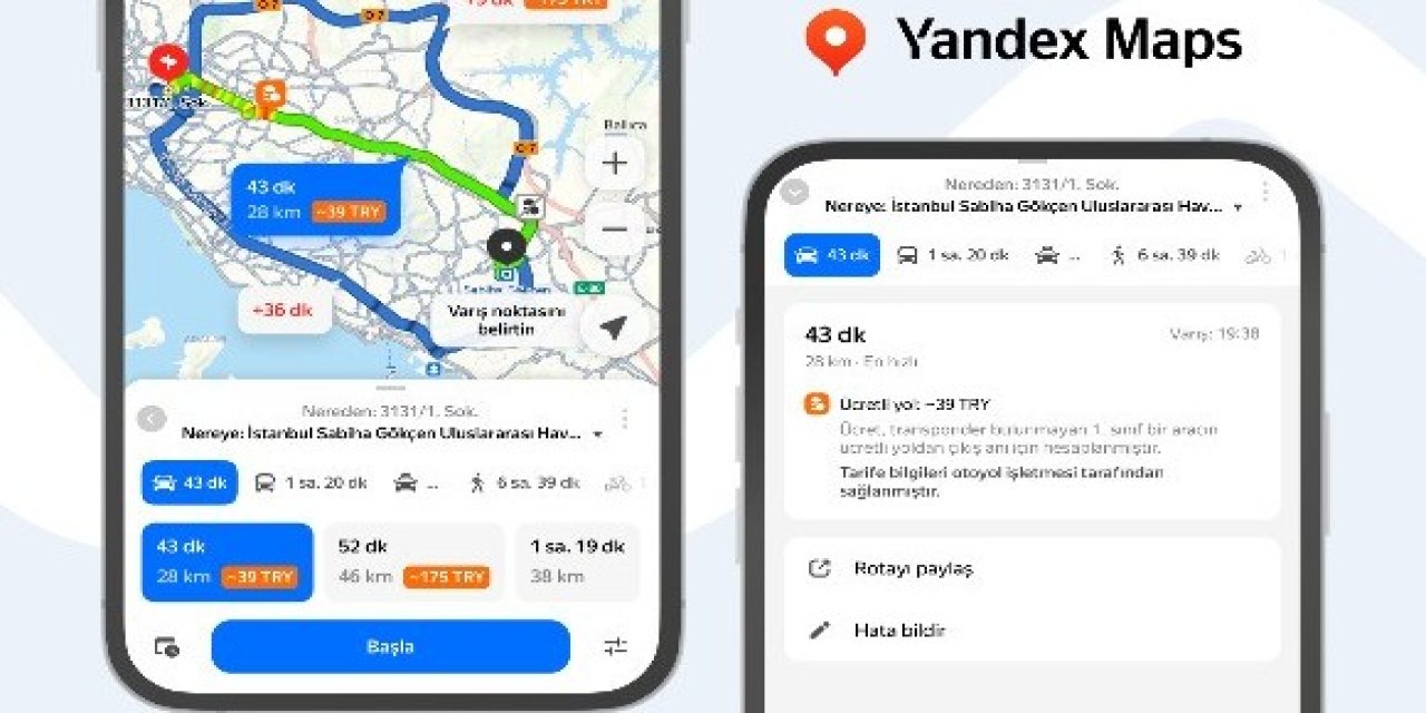 اپ مسیریابی Yandex Maps در ترکیه