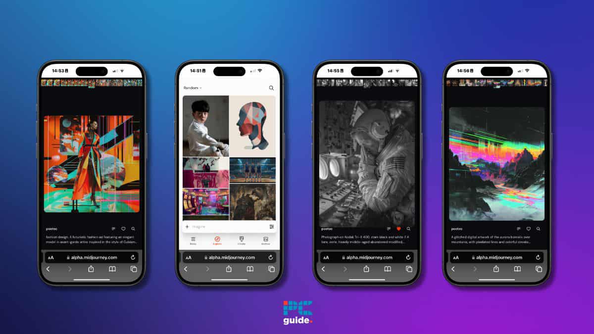 تصاویر هوش مصنوعی Midjourney روی موبایل