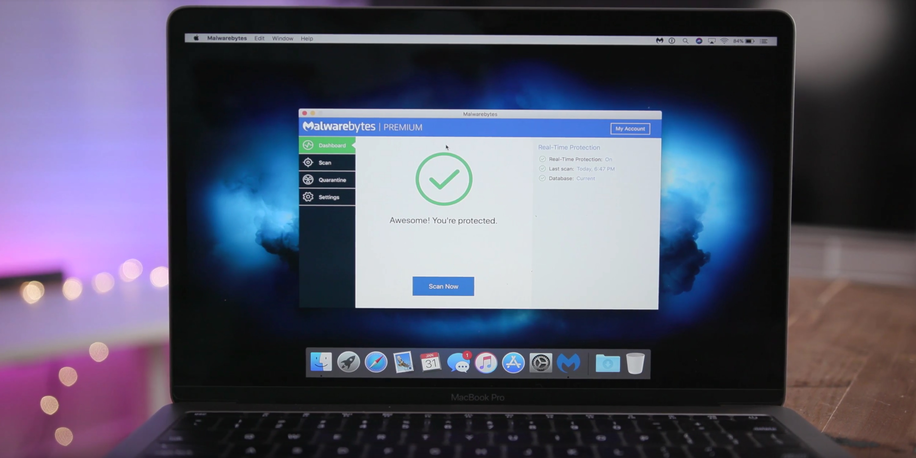 Malwarebytes روی لپتاپ