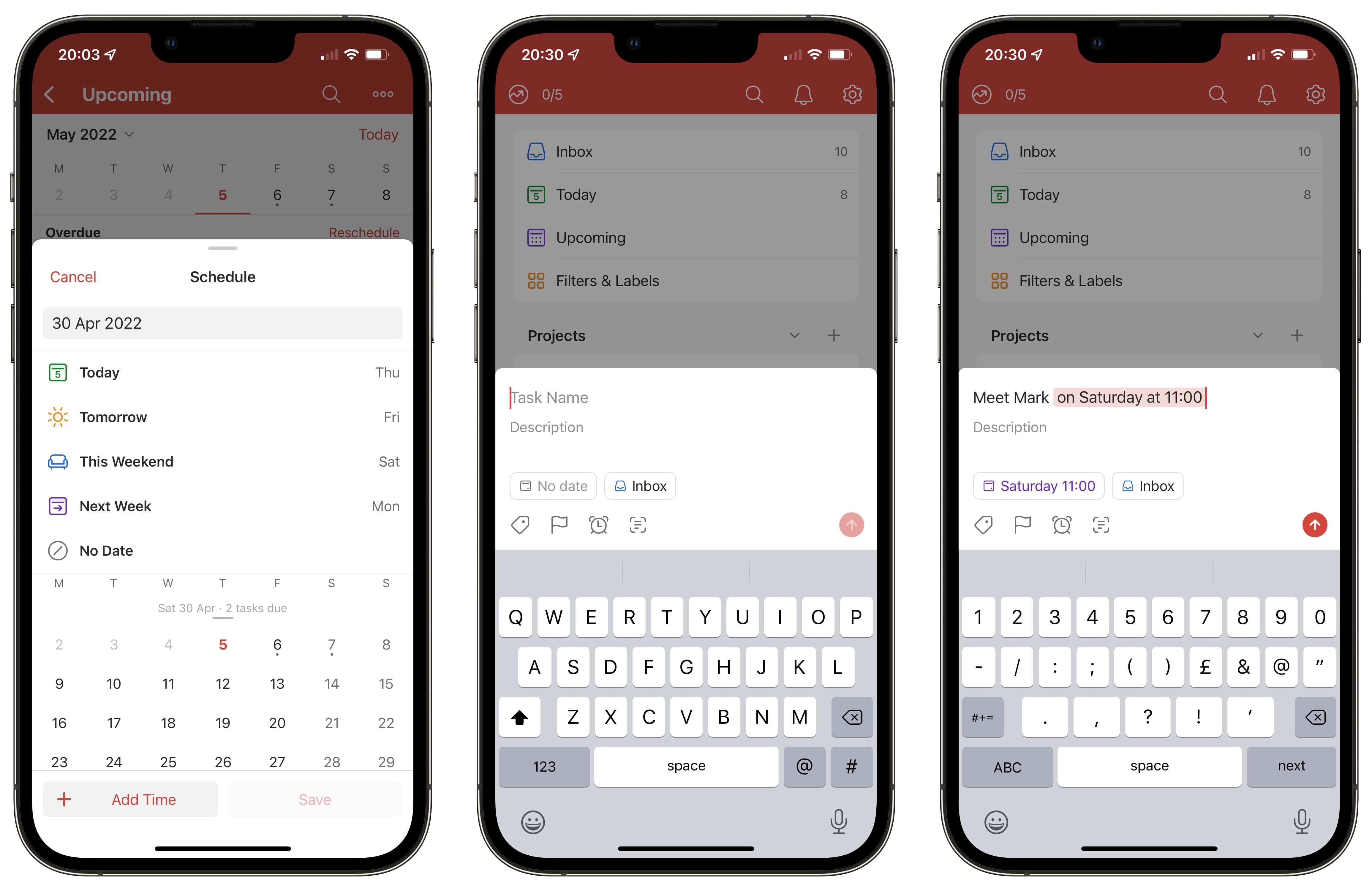 اپ Todoist روی موبایل