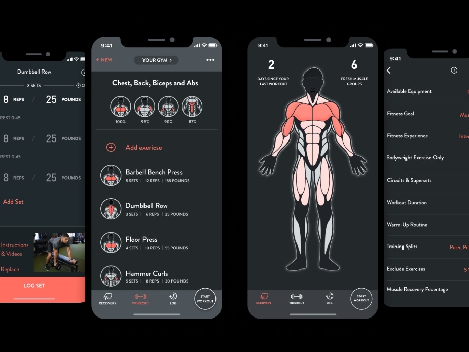 اپ ورزشی Fitbod در صفحه موبایل
