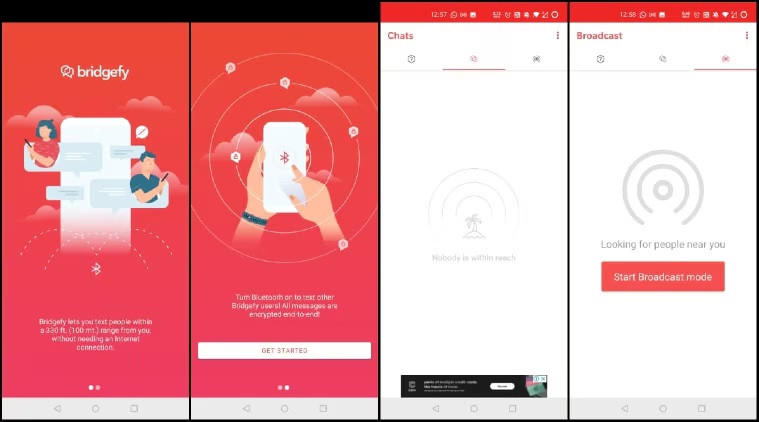 اپ Bridgefy روی موبایل