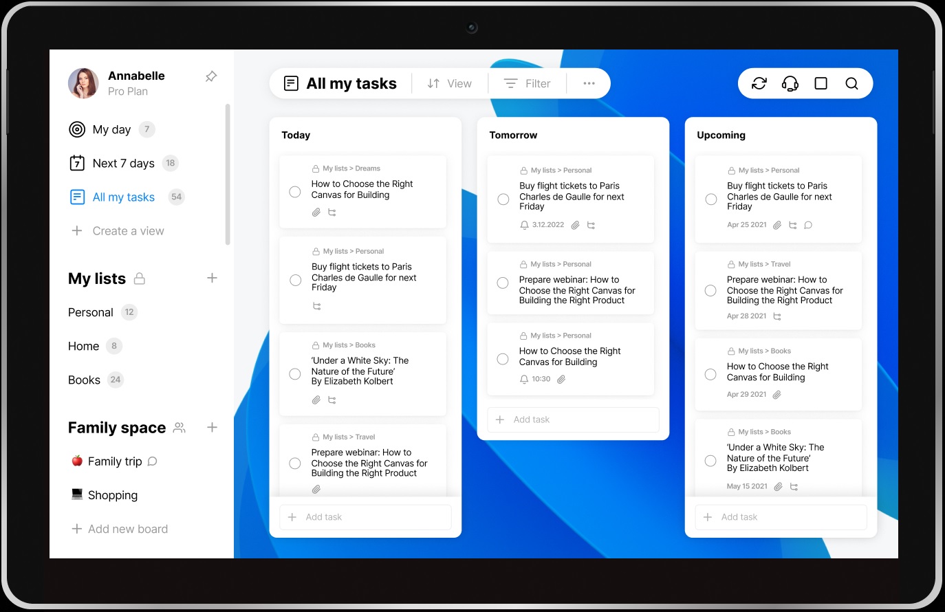 اپ Any.do برنامه ریزی
