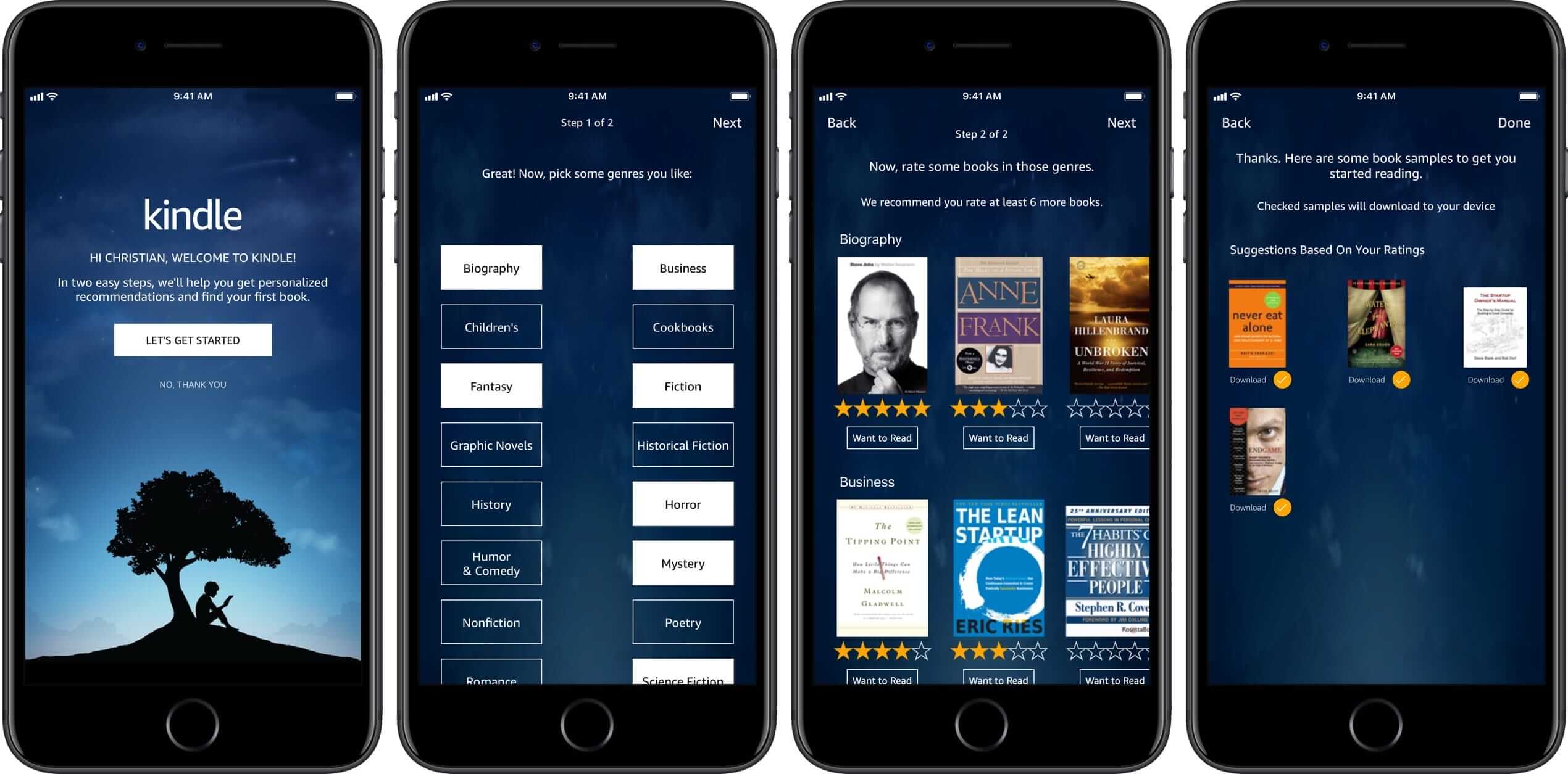 اپلیکیشن Amazon Kindle در موبایل