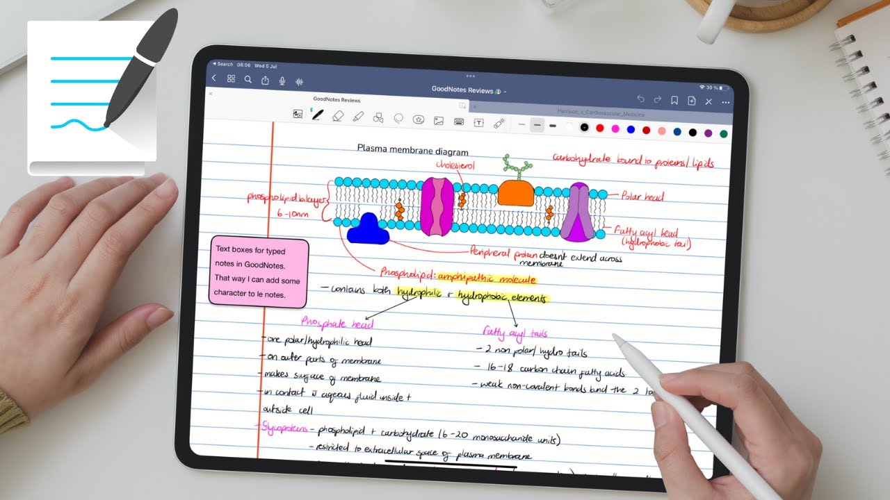 اپ GoodNotes در موبایل